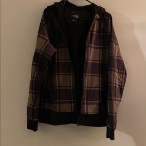 North face brown plaid men’s rain jacket